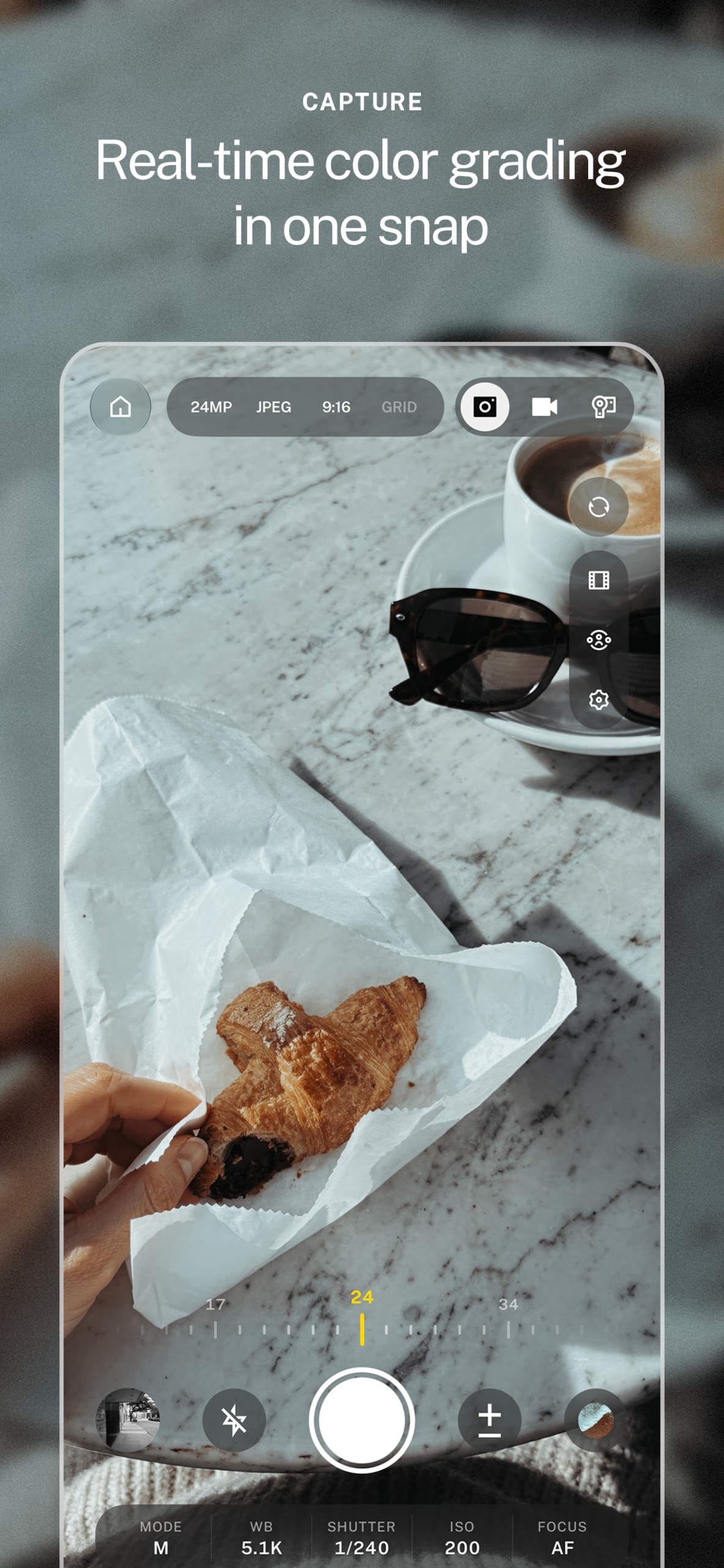 Lookdrop capture with real-time color grading